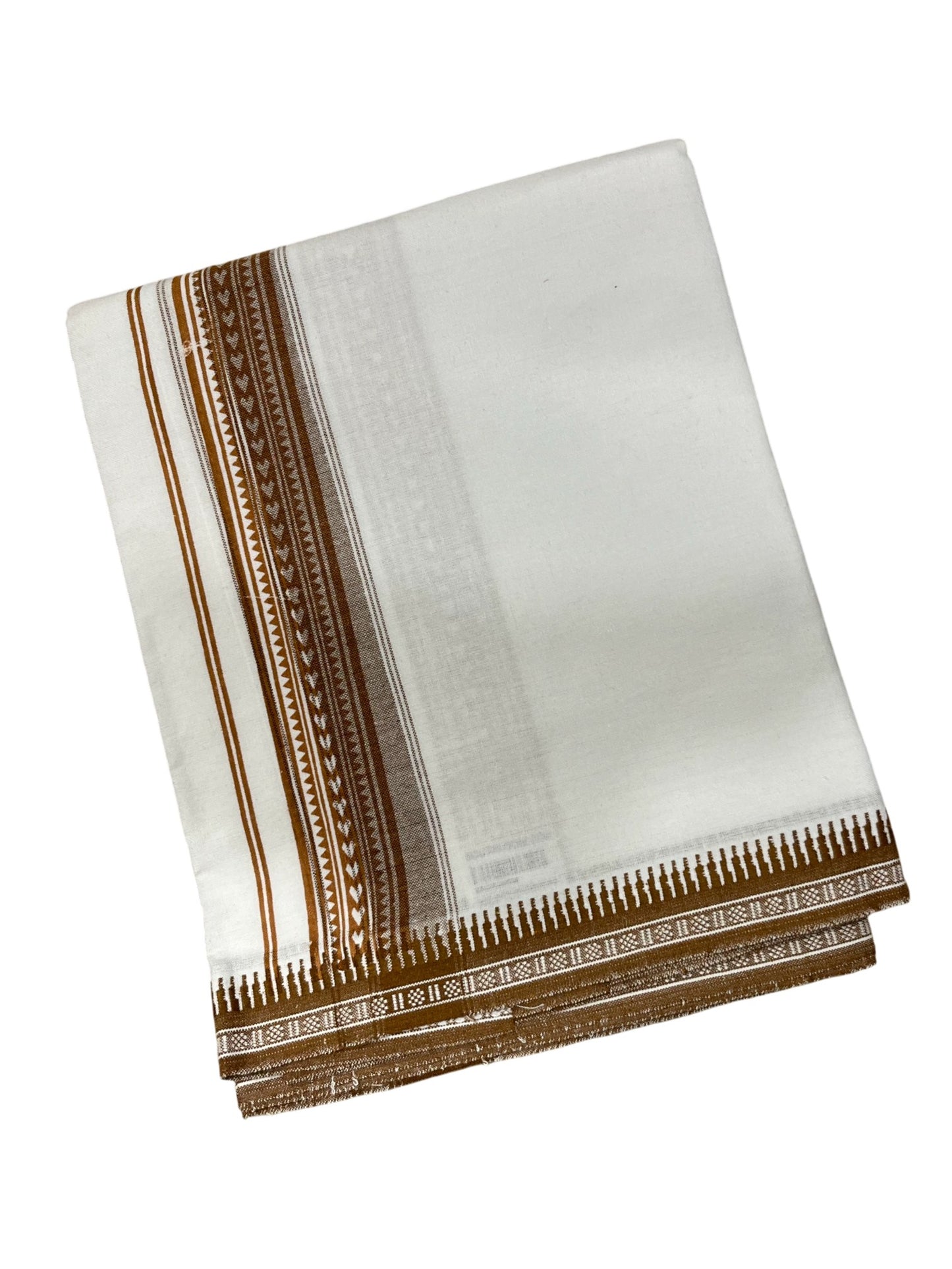 Southloom Off White And Black Printed Single Mundu / Otta Mundu / Lungi (South Indian Kerala Dhoti)