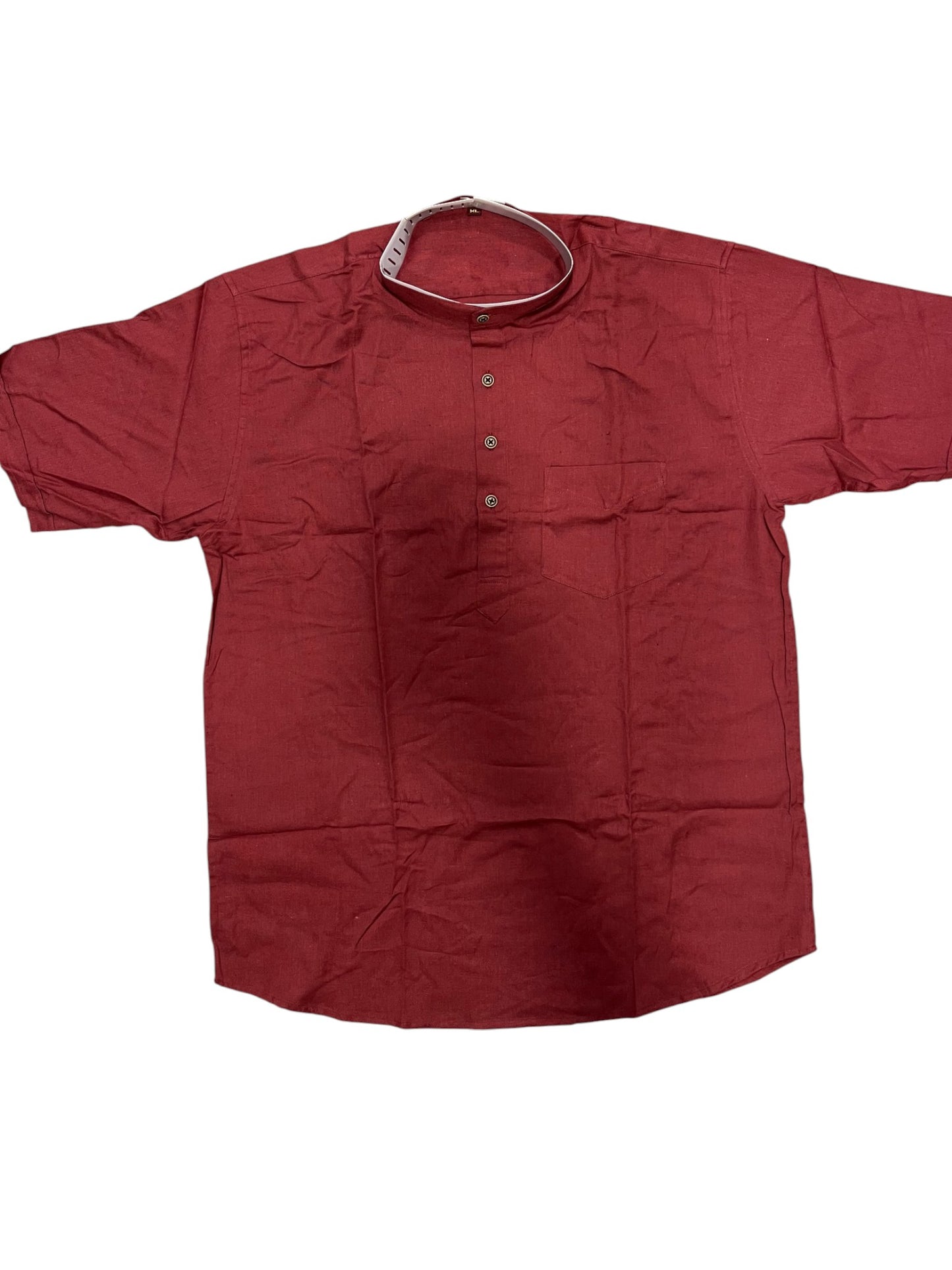 Southloom Maroon Short Cotton Kurta Shirt for Men