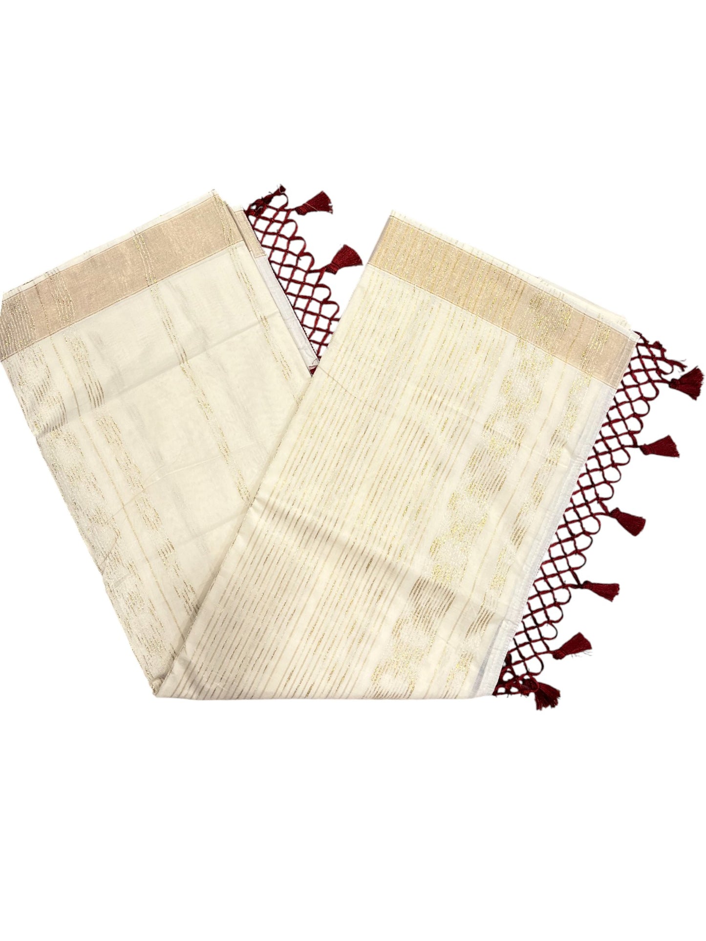 Southloom Kerala Cotton Kasavu Saree with Golden Thread Work