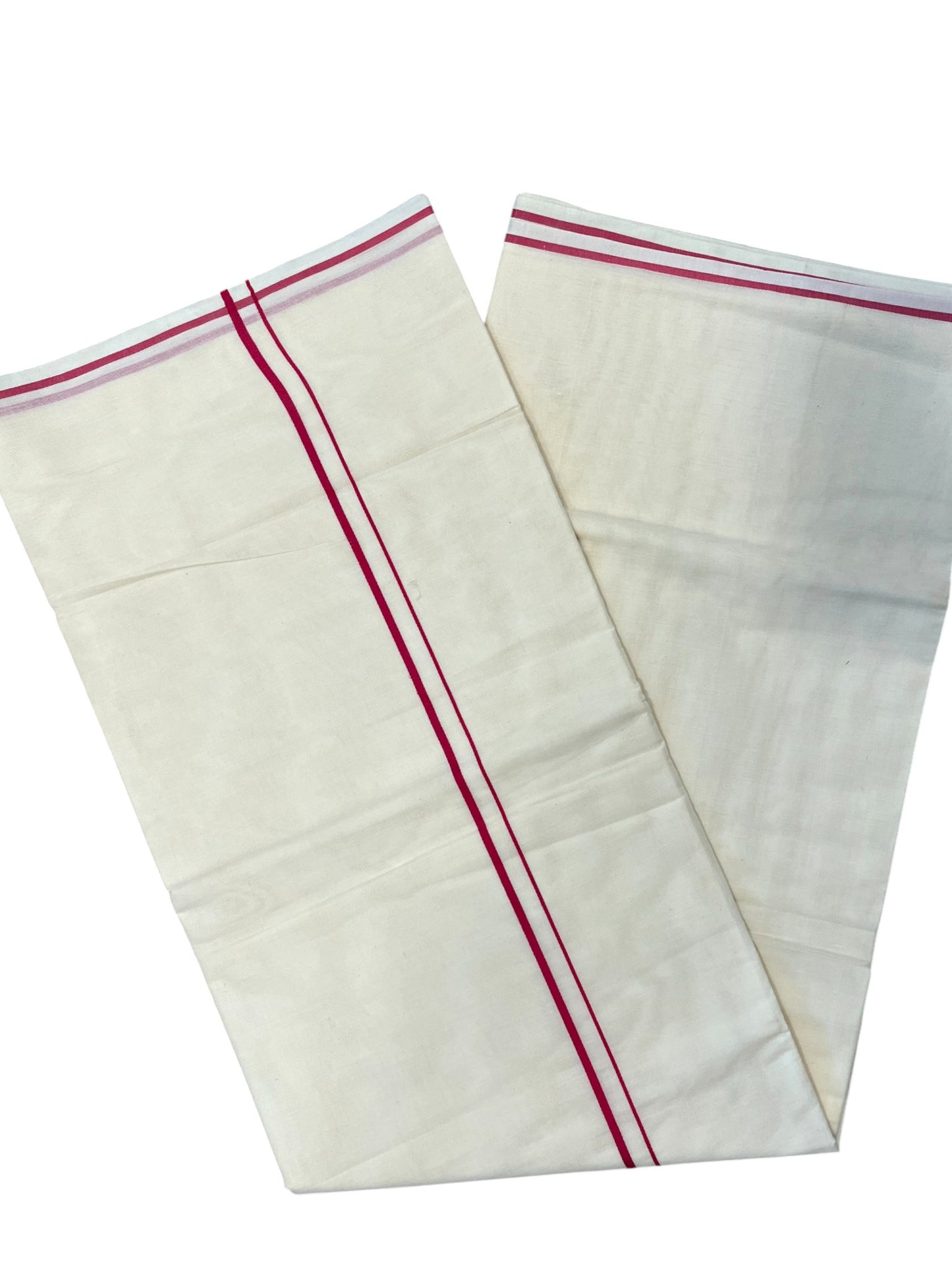 Southloom Kerala Cotton Plain Saree with Pink Puliyilakkara Border