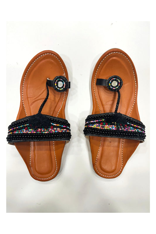 Southloom Jaipur Handmade Bead Work One Toe Flat Sandals