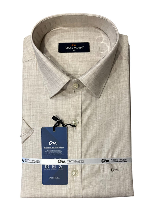 Southloom Pure Cotton Beige plain Shirt (40 HS)