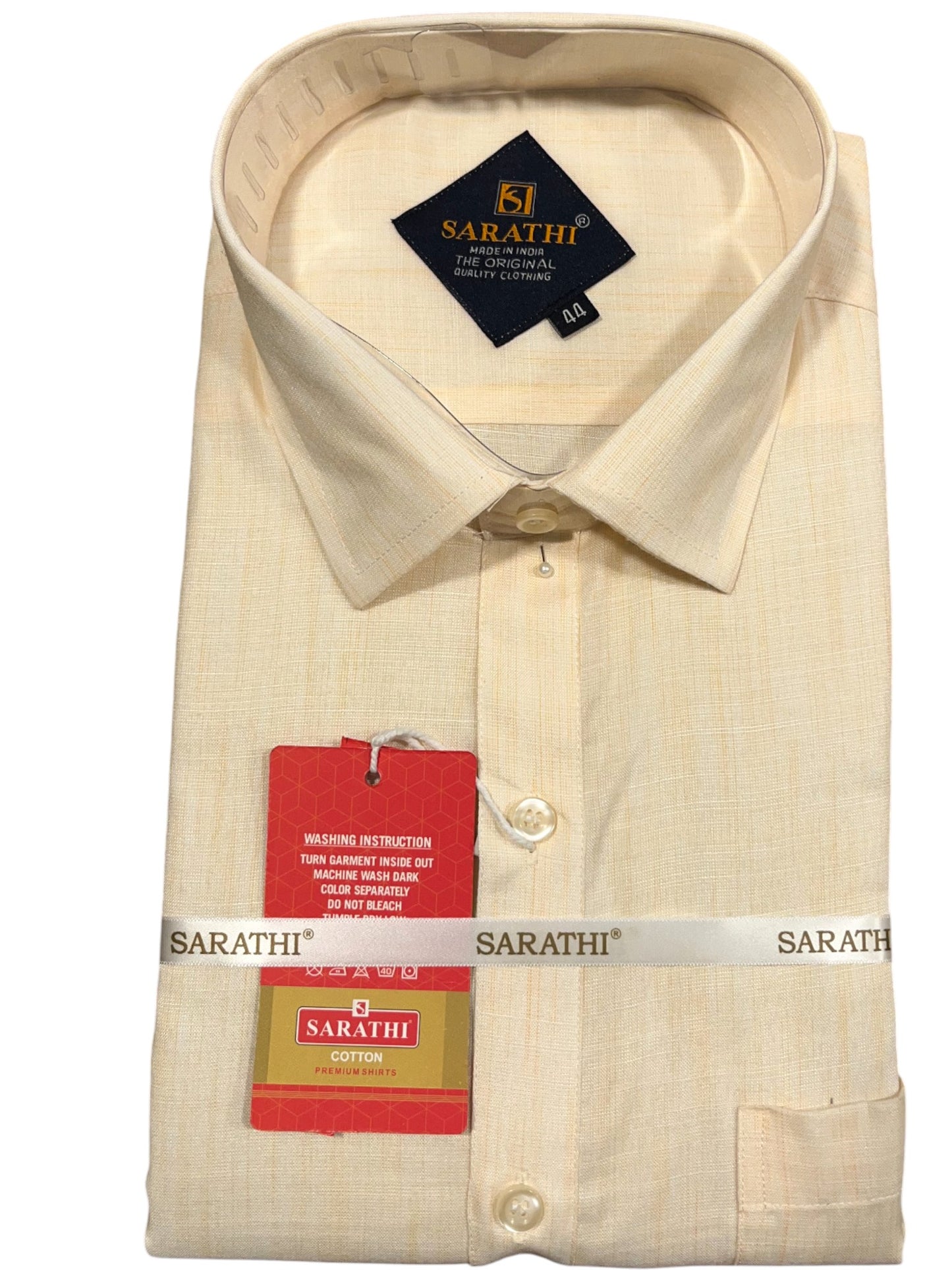Southloom Pure Cotton Beige Plain Shirt (44 FS)
