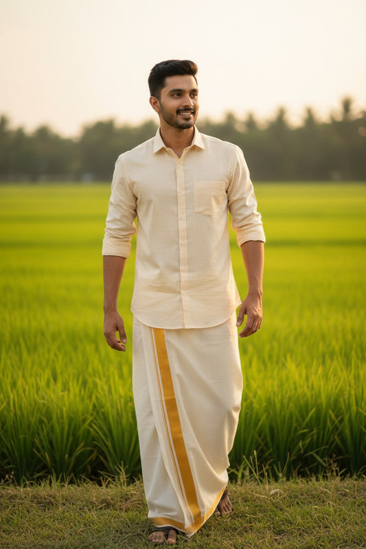 Southloom Pure Cotton Beige Plain Shirt SLSHIRT 44 FS