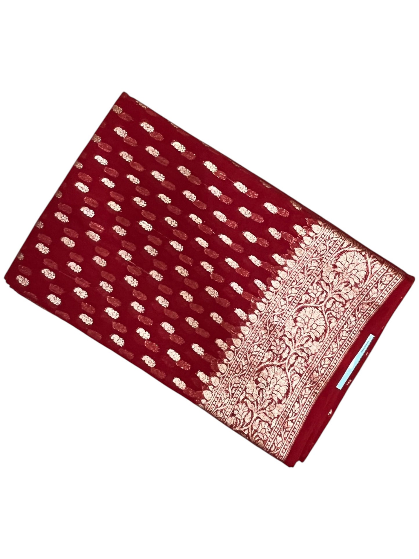 Southloom Cotton Banarasi Silk Saree with Woven Work on Body and Borders (Red)
