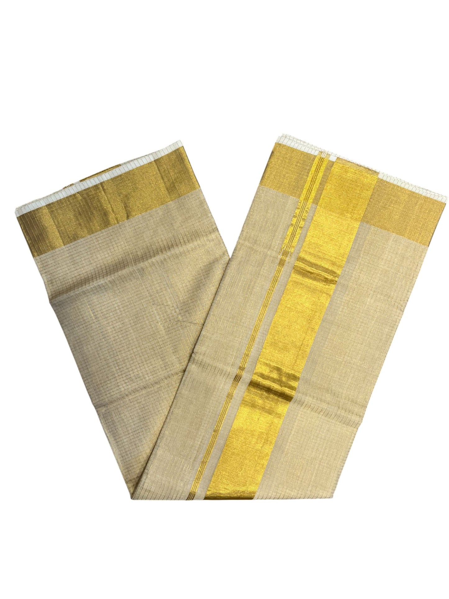 Southloom Super Premium Balaramapuram Unakkupaavu Handloom Tissue Saree with Micro Check Across Body