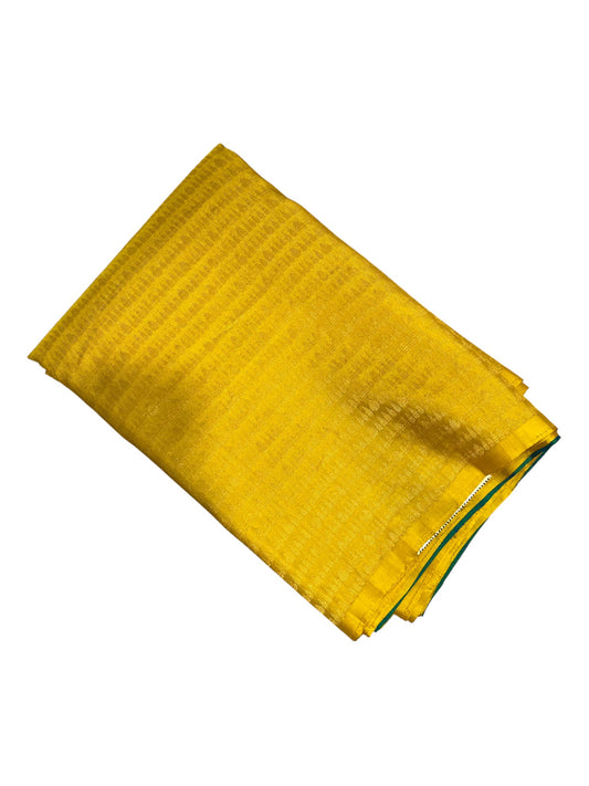 Southloom Premium Handloom Bridal Kanchipuram Silk Saree with Koravi Works (Yellow & Green)