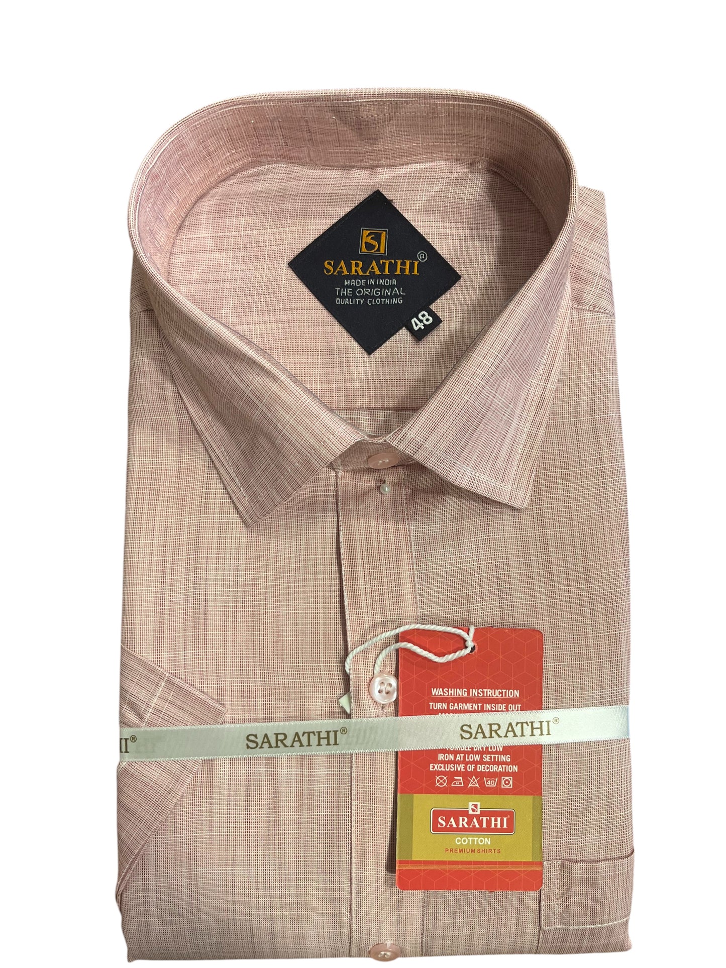 Pure Cotton Pink Plain Shirt (48HS)