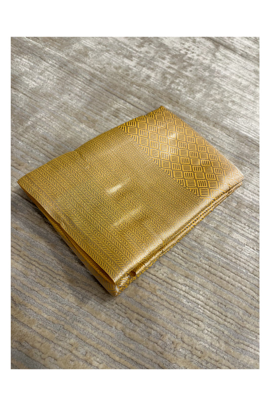 Southloom Brocade Silk Saree with Silver Zari Work in Yellow Pastel Shade