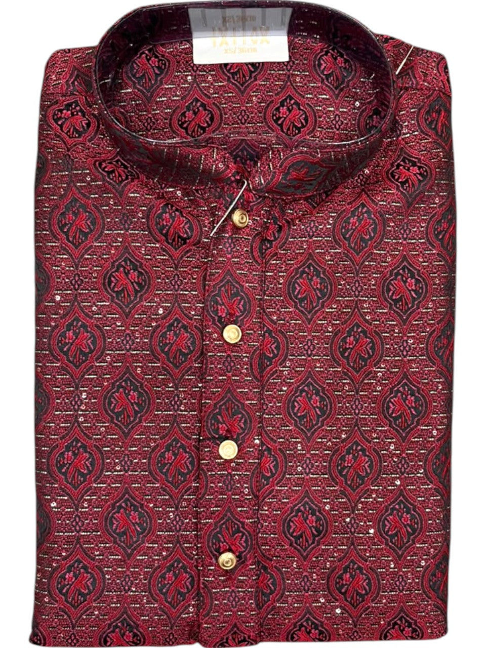 Southloom Maroon Woven Semi Silk Short Kurta for Men SL590