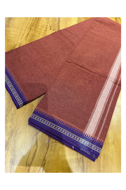 Southloom Dark Saffron Single Mundu / Lungi (South Indian Kerala Dhoti)