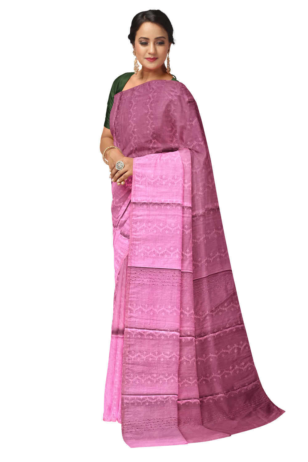 Southloom Semi Silk Pink Designer Saree