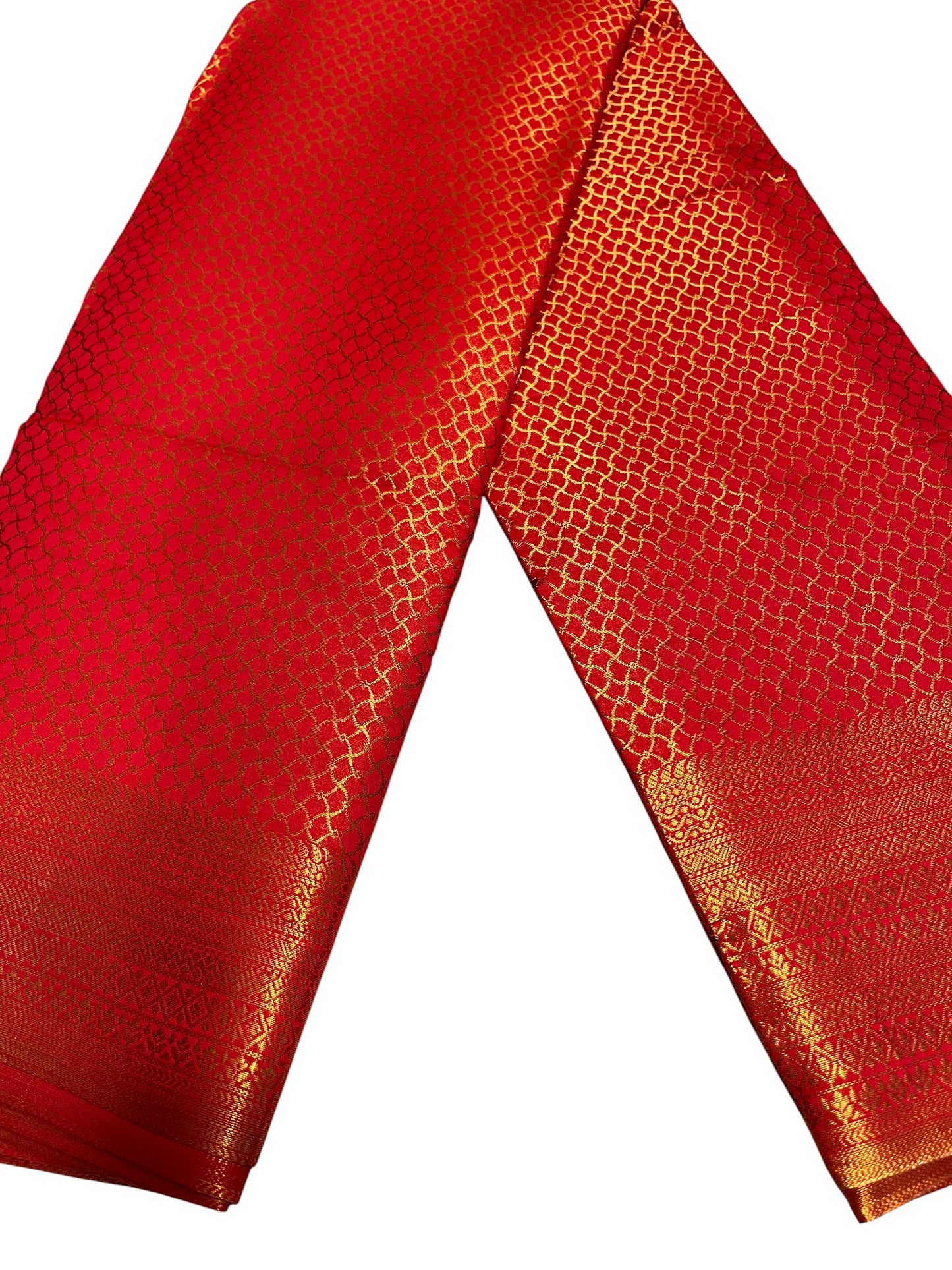 Southloom Premium Semi Silk Zari Work Brocade Saree in Bridal Red with Matching Pallu