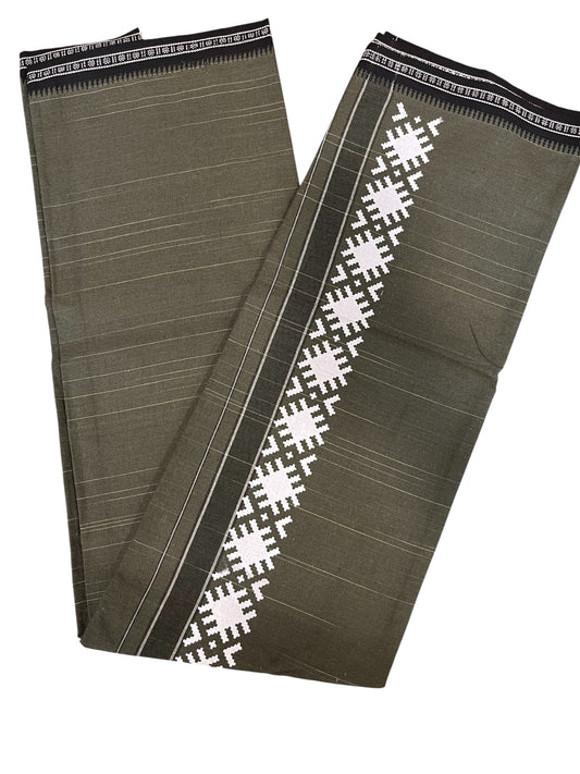 Southloom Green Printed Single Mundu / Otta Mundu / Lungi (South Indian Kerala Dhoti)