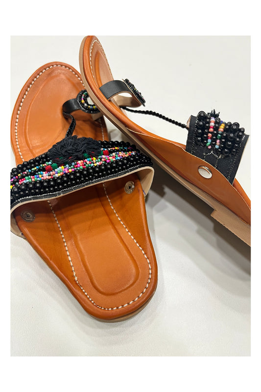 Southloom Jaipur Handmade Bead Work One Toe Flat Sandals