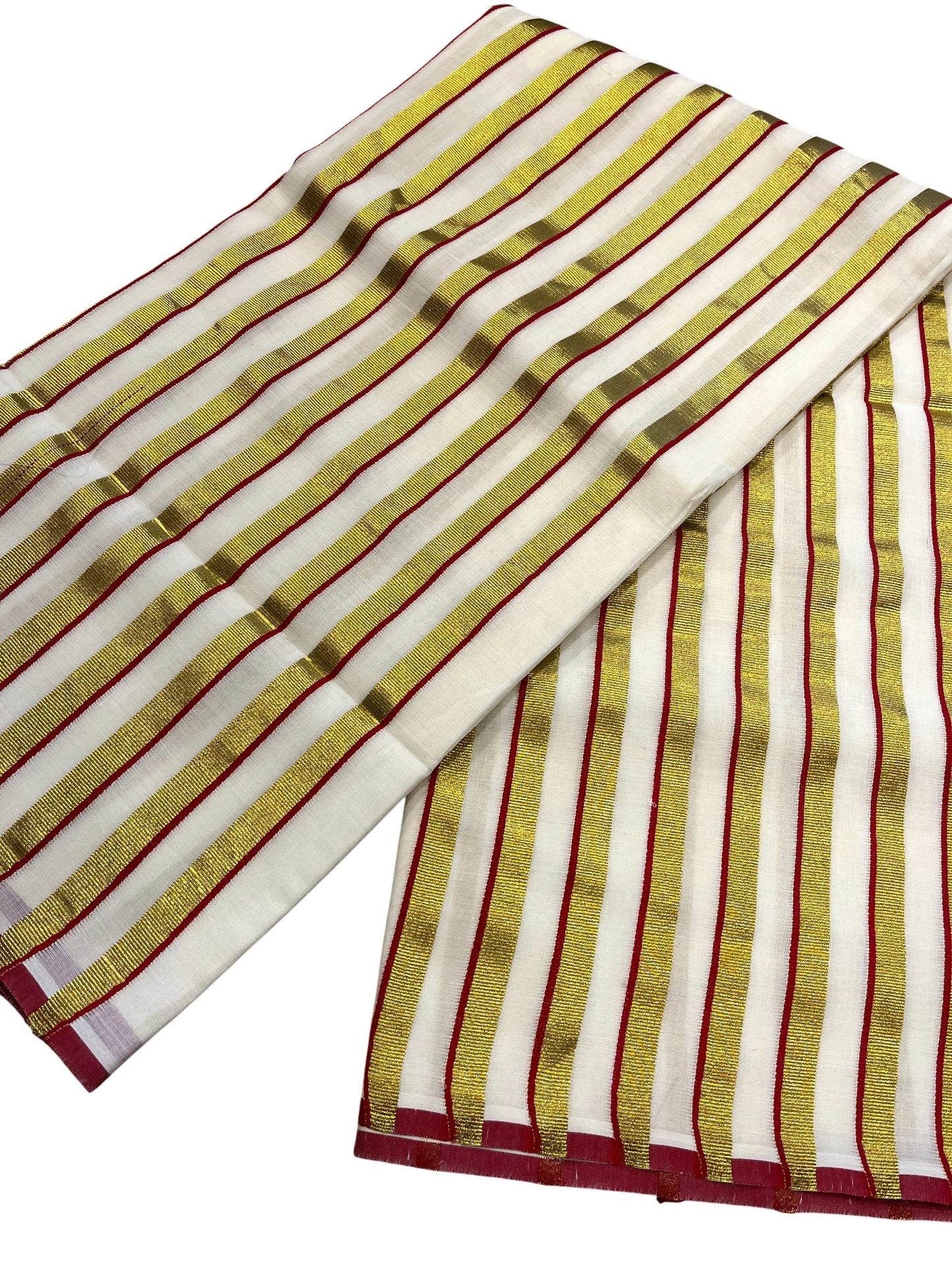 Southloom Puliyilakkara Maroon and Gold Kasavu Kerala Saree with Woven Blouse