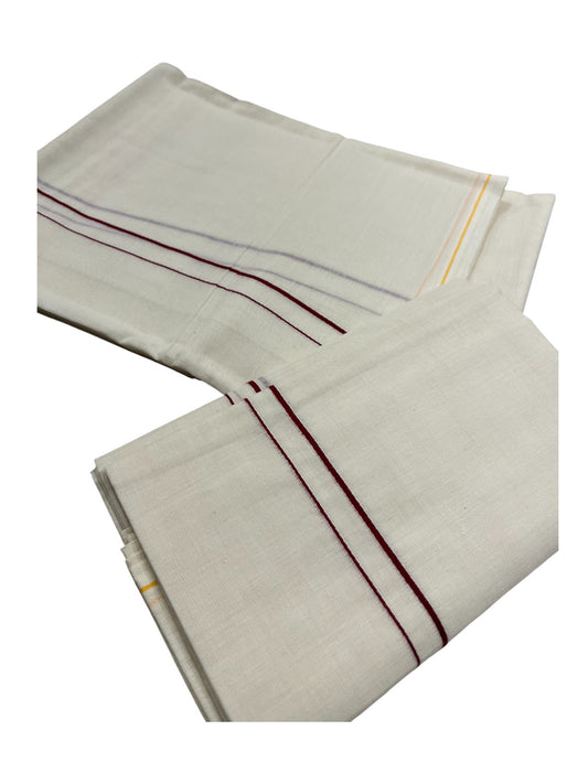 Kerala Cotton Mundum Neriyathum Single (Set Mundu) with Meroon Eerkkil Kara