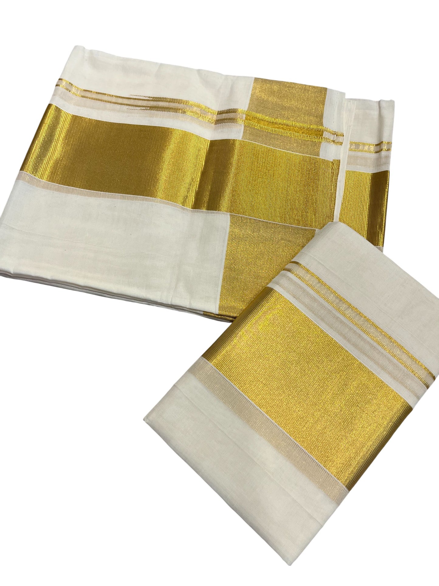 Southloom Premium Handloom Plain Set Mundu (Mundum Neriyathum) 3 Inch Border