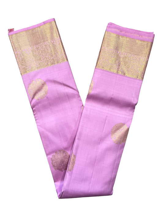 Southloom Premium Bridal Handloom Kanchipuram Silk Saree With Korvai Works (Pink)