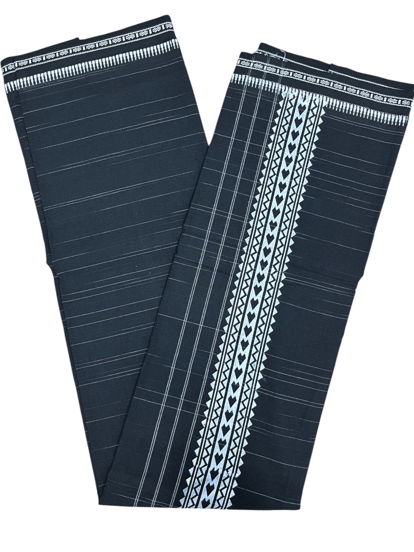 Southloom Black Printed Single Mundu / Otta Mundu / Lungi (South Indian Kerala Dhoti)