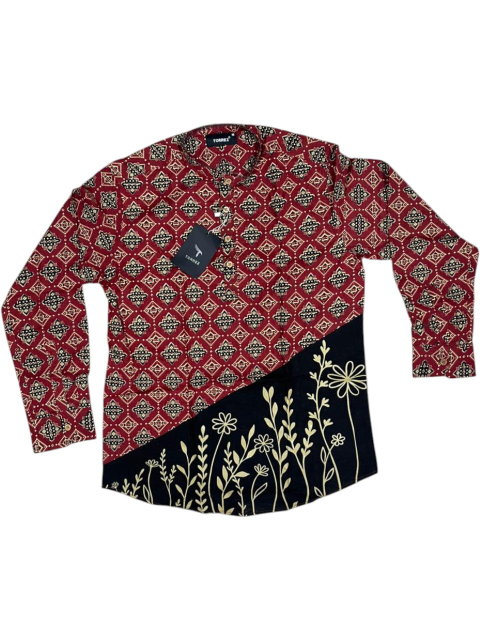 Southloom Cotton Ajrakh Printed Maroon Men's Combo (Shirt + Mundu) SLCOMBO SL579