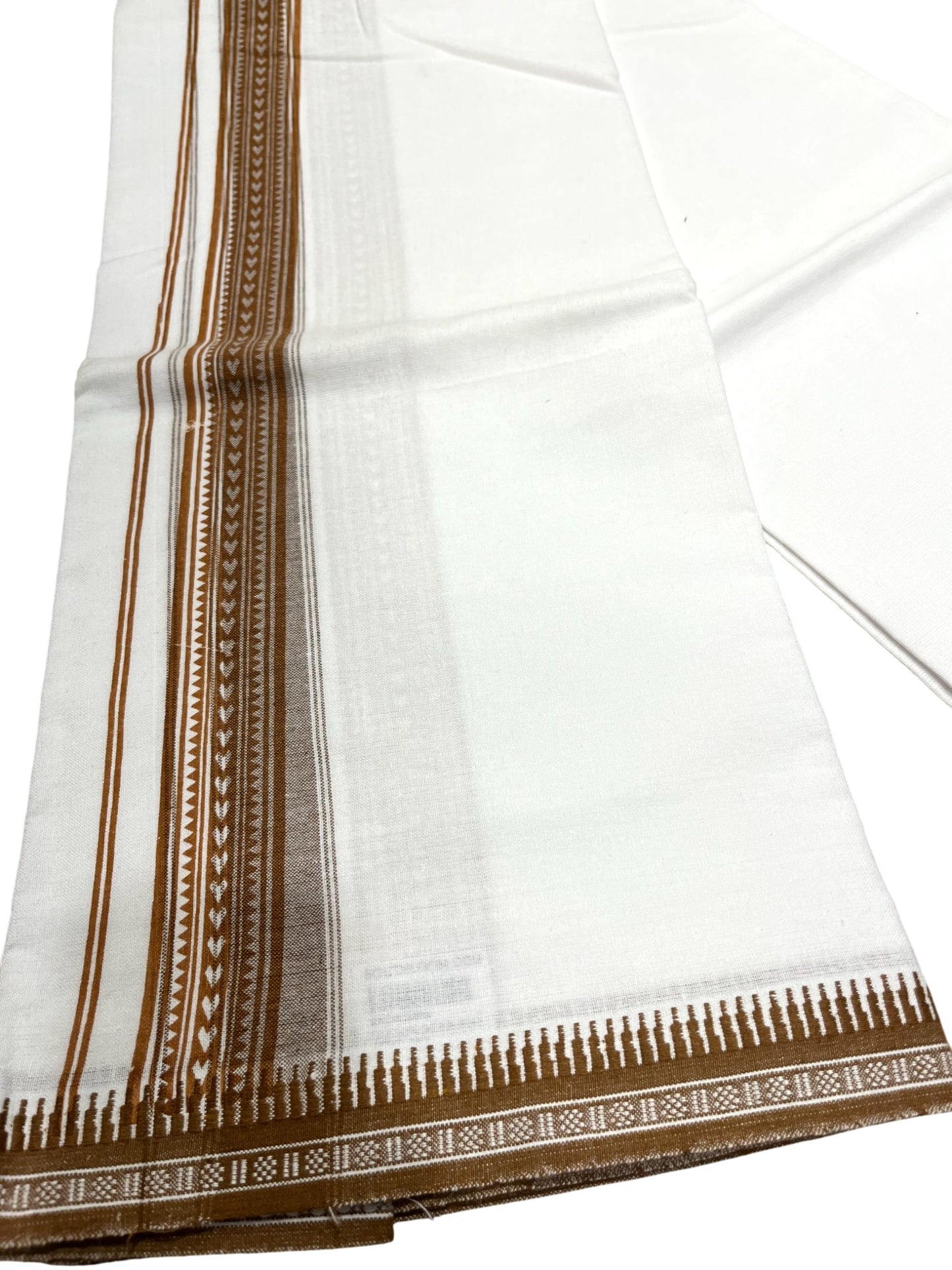 Southloom Off White And Black Printed Single Mundu / Otta Mundu / Lungi (South Indian Kerala Dhoti)