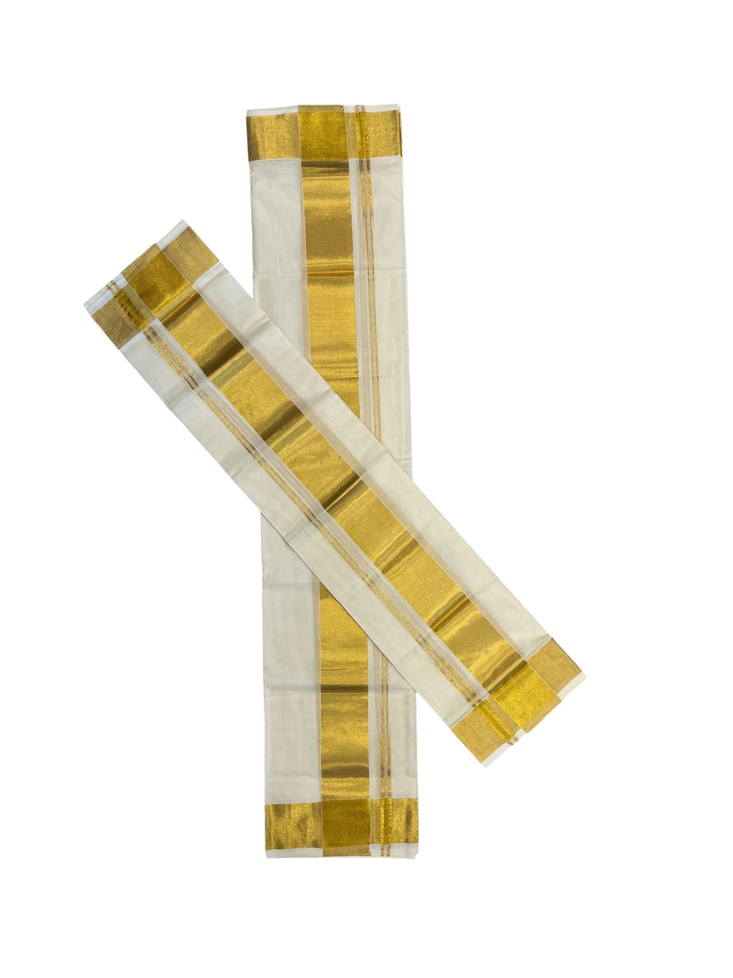 Southloom Premium Handloom Plain Set Mundu (Mundum Neriyathum) 3 Inch Border