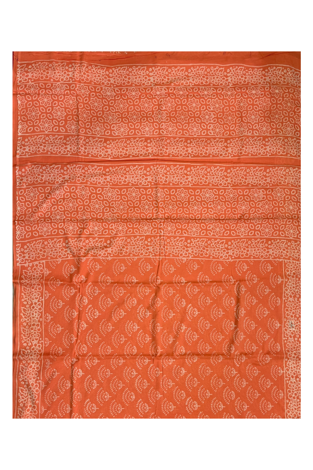 Southloom Mul Cotton Peach Designer Printed Saree