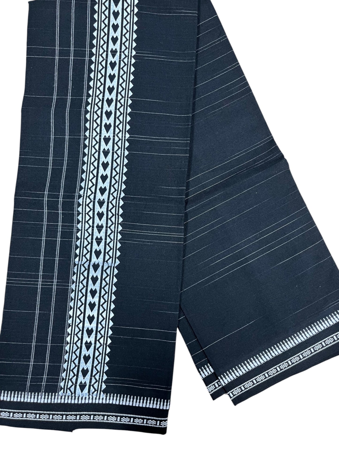 Southloom Black Printed Single Mundu / Otta Mundu / Lungi (South Indian Kerala Dhoti)