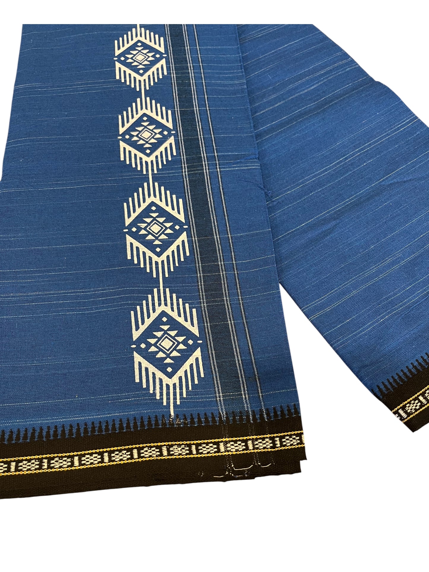 Southloom Blue Printed Single Mundu / Otta Mundu / Lungi (South Indian Kerala Dhoti)