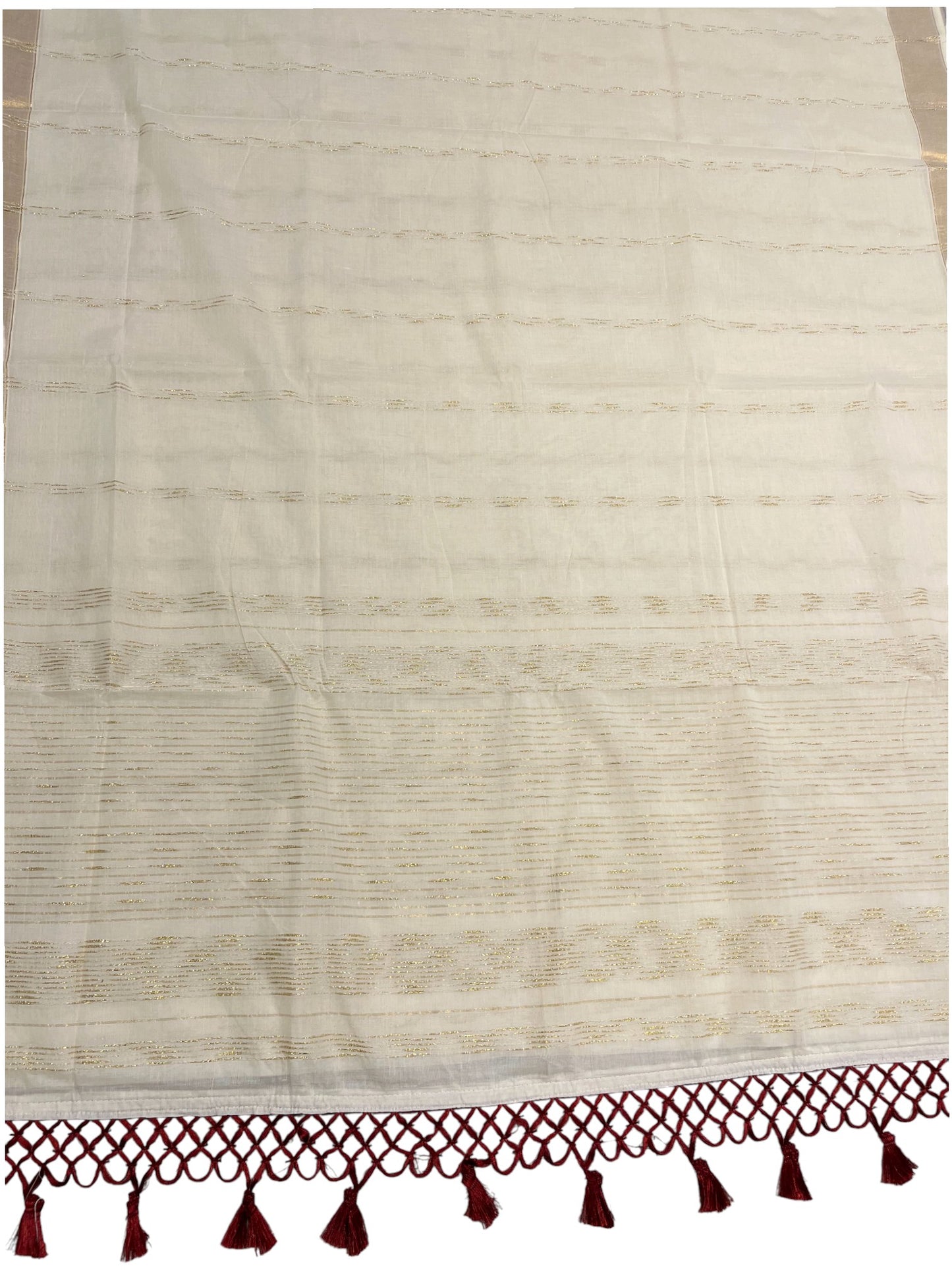 Southloom Kerala Cotton Kasavu Saree with Golden Thread Work