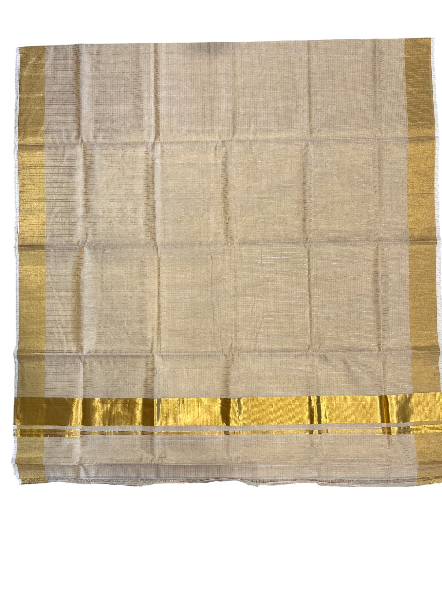 Southloom Super Premium Balaramapuram Unakkupaavu Handloom Tissue Saree with Micro Check Across Body