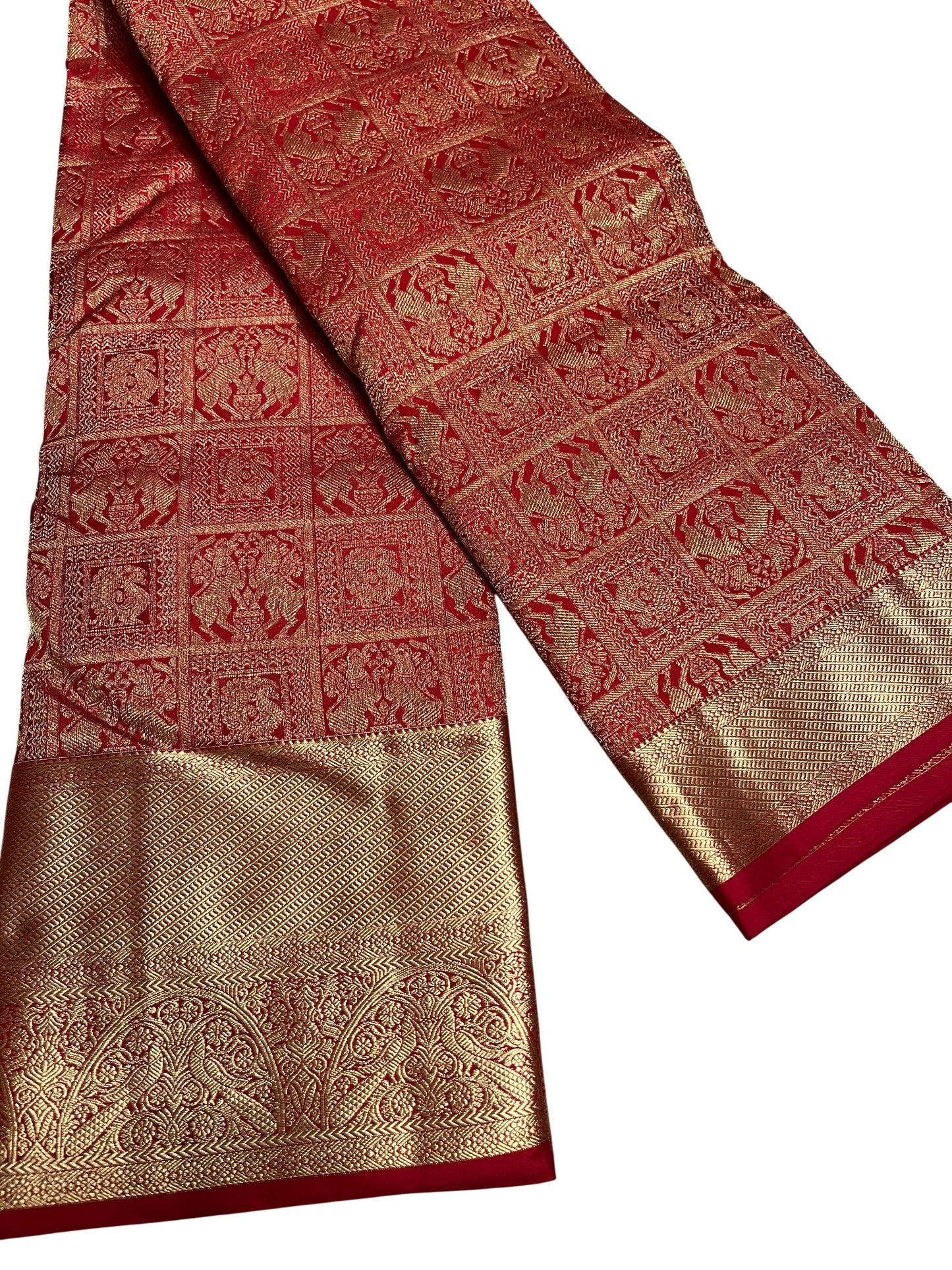 Southloom Pure Handloom Bridal Kanchipuram Silk Saree with Korvai Work