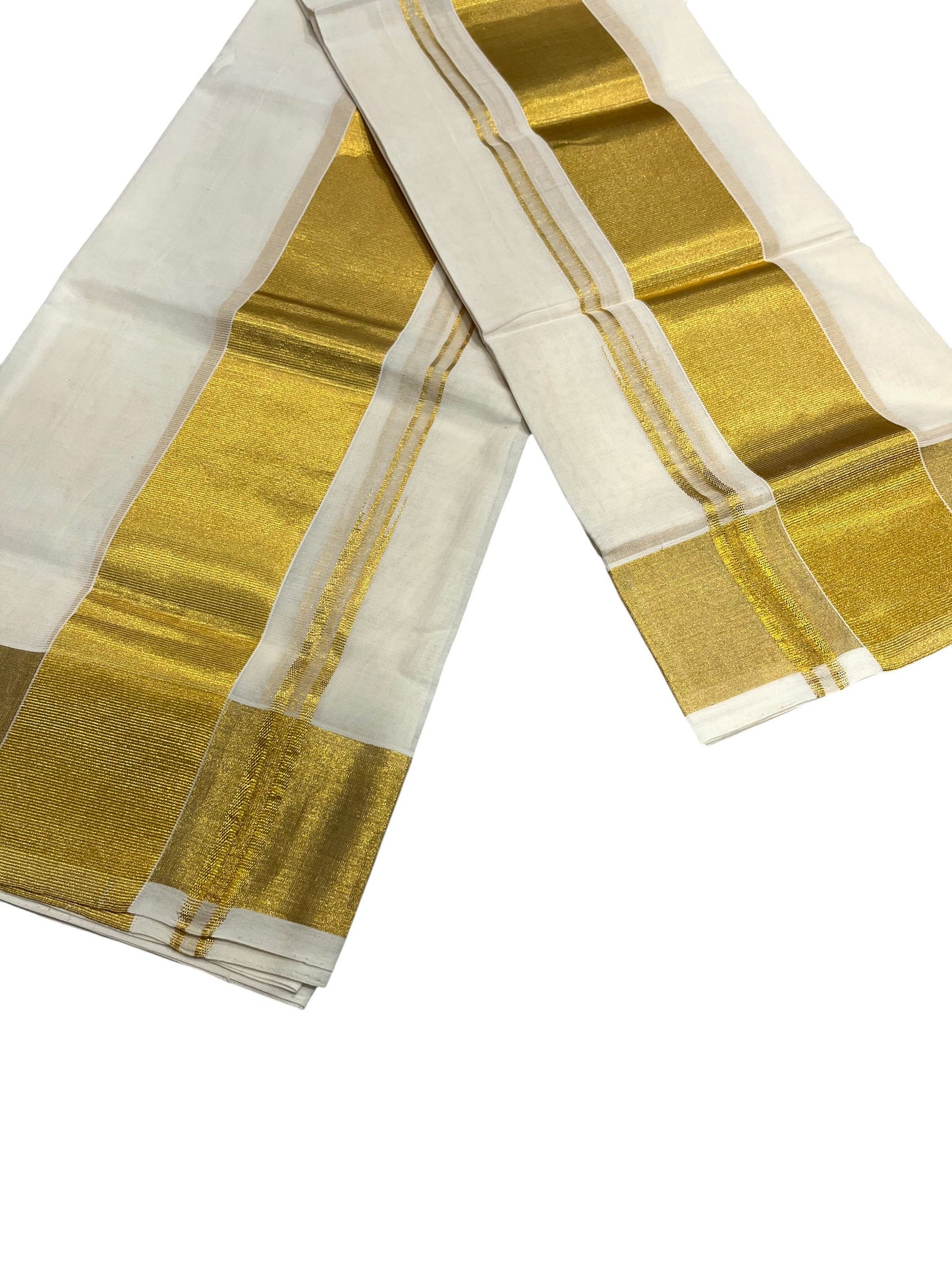 Southloom Premium Handloom Plain Set Mundu (Mundum Neriyathum) 3 Inch Border