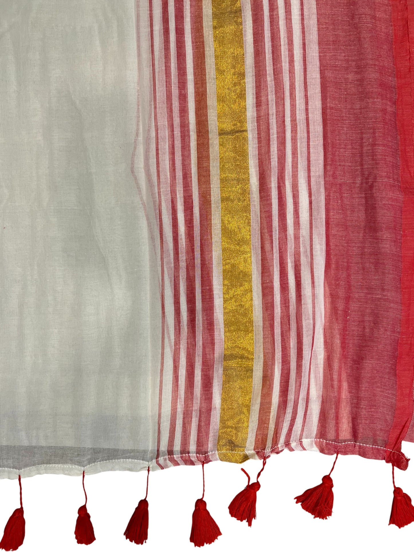 Southloom Mul Cotton 120 x 120 Soft Fabric Saree in Red Colour