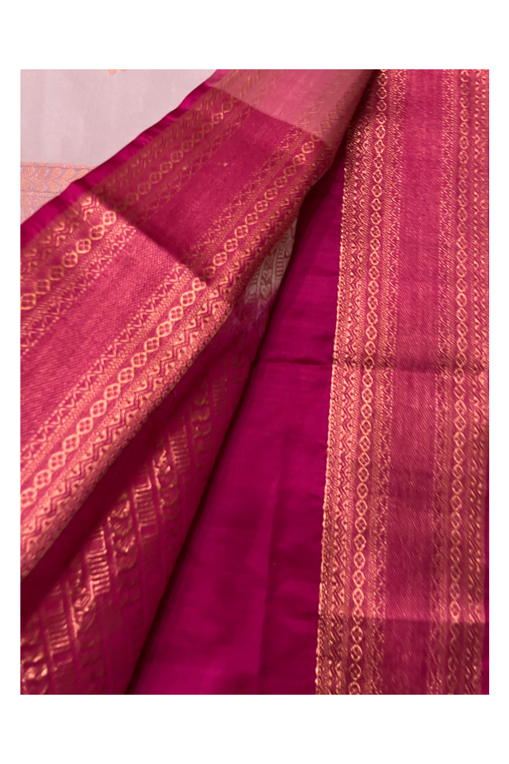 Southloom Soft Silk Gray Designer Woven Saree with Heavy Work on Pallu