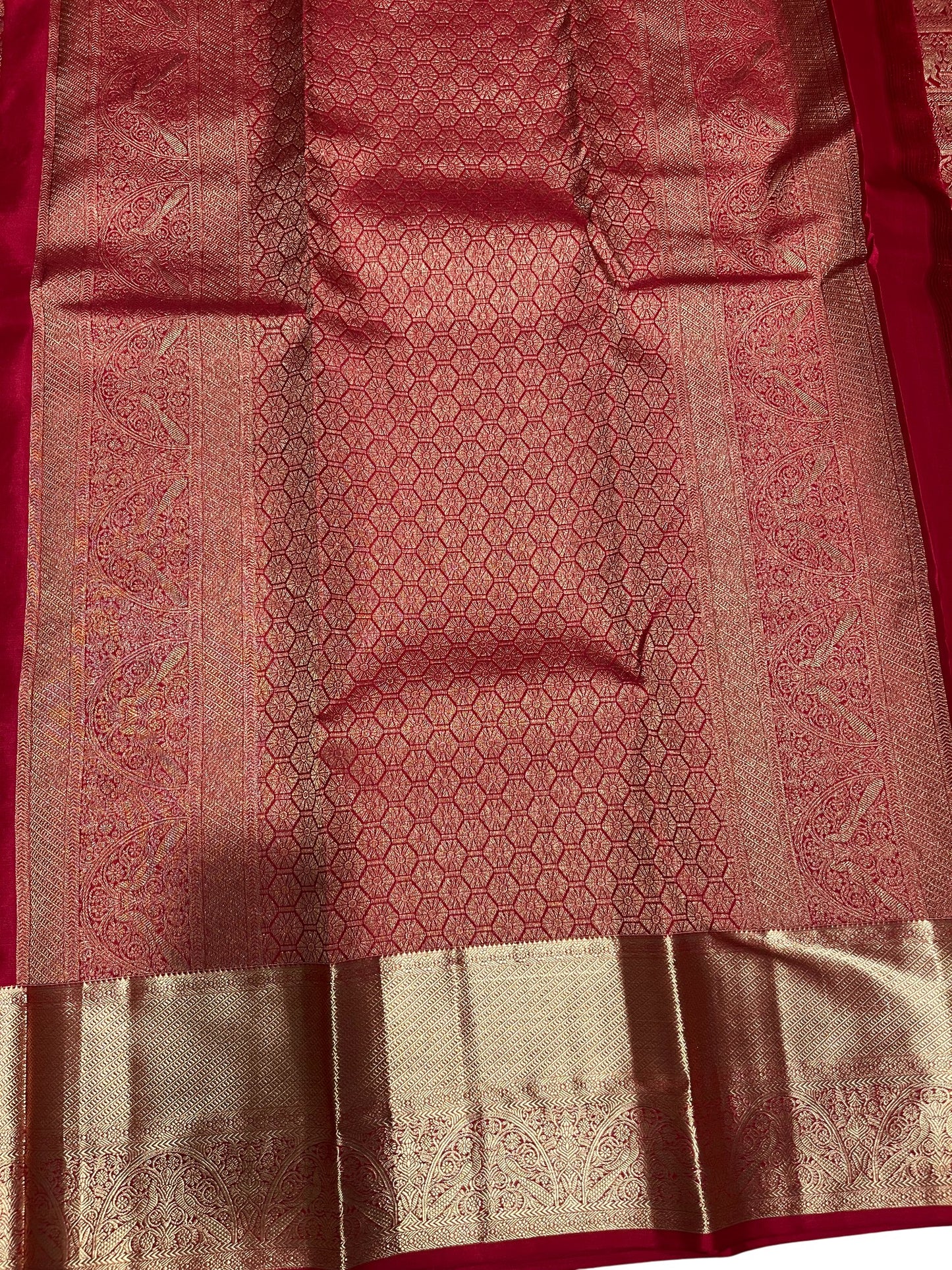 Southloom Pure Handloom Bridal Kanchipuram Silk Saree with Korvai Work