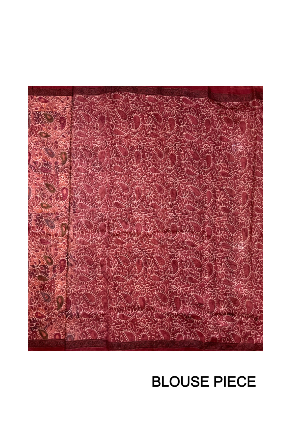 Southloom Art Silk Magenta Saree with Paisley Prints on Body