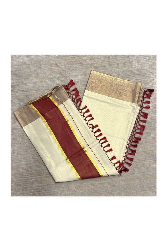 Southloom Kerala Tissue Kasavu Saree