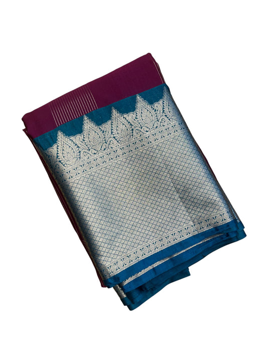 Southloom Banarasi Semi Silk Saree with Woven Work on Body(Purple)