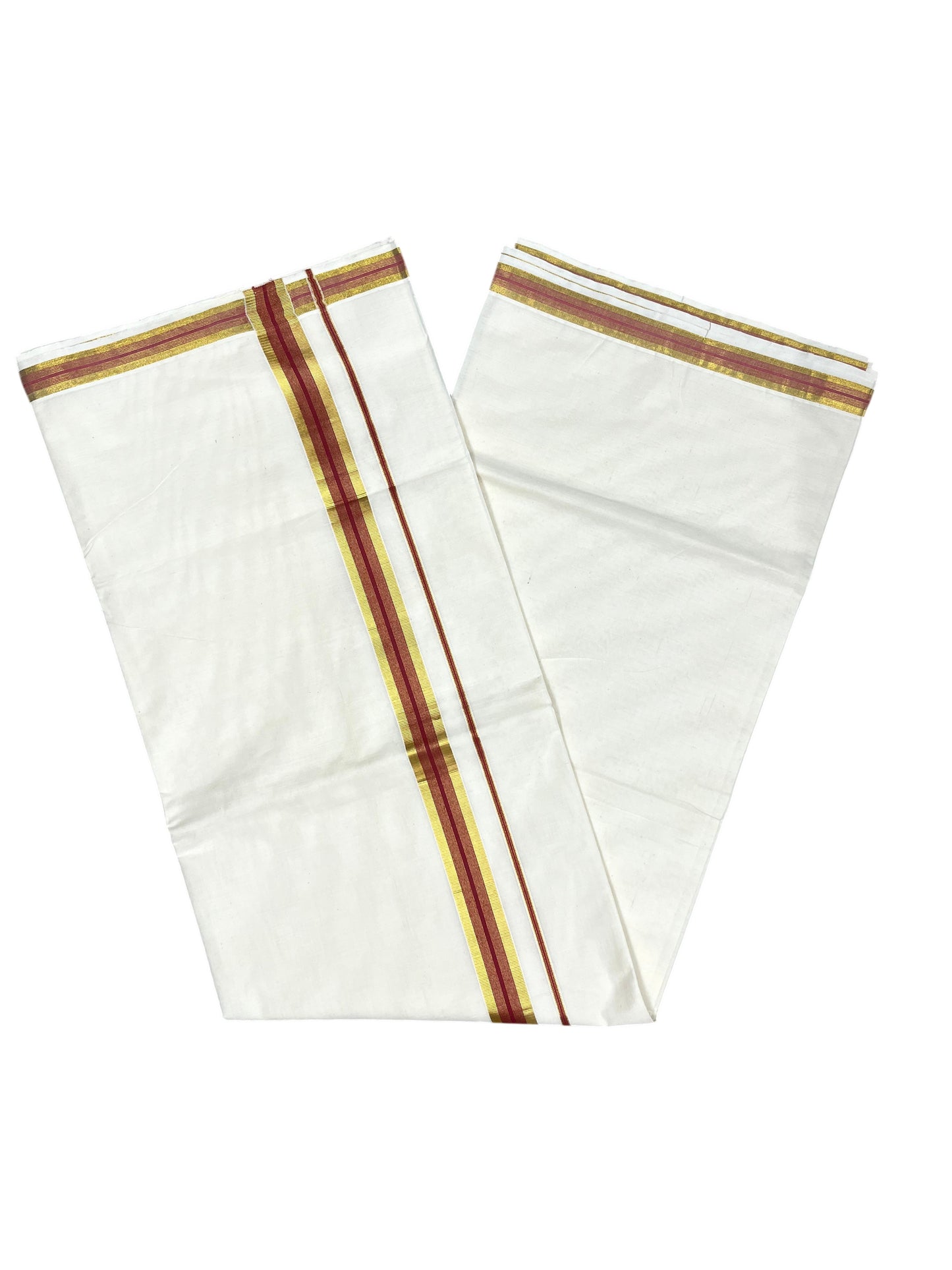 Southloom Pure Cotton Kerala Saree with Kasavu and Brike Red Border