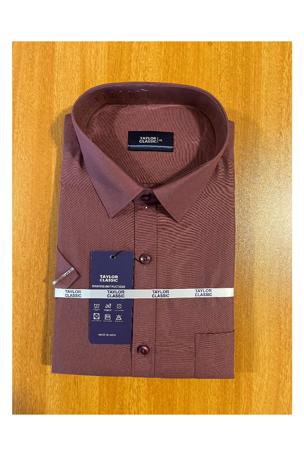 Pure Cotton Purple Solid Shirt (46 HS)