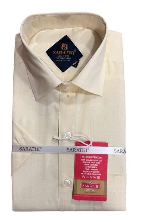 Pure Cotton Yellow plain Shirt (38 HS)