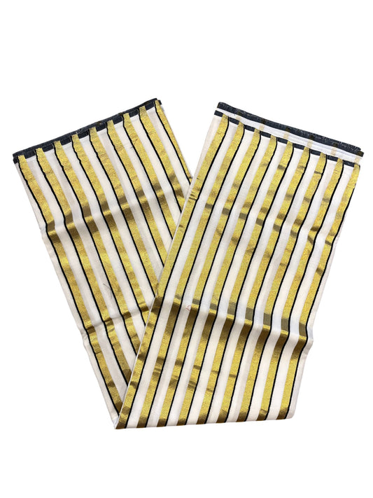 Southloom Puliyilakkara Black and Gold Kasavu Kerala Saree with Woven Blouse