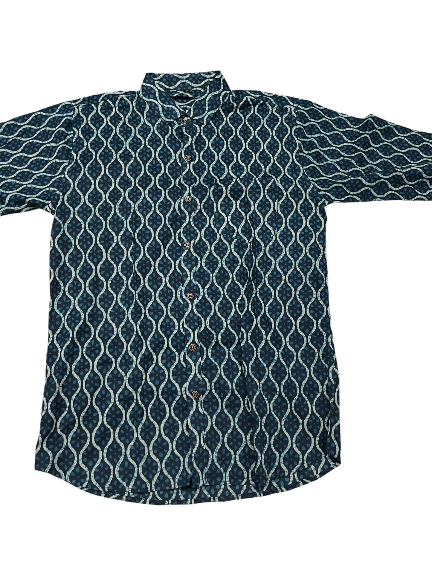 Southloom Jaipur Pure Cotton Block Printed Shirt for Men (Medium)
