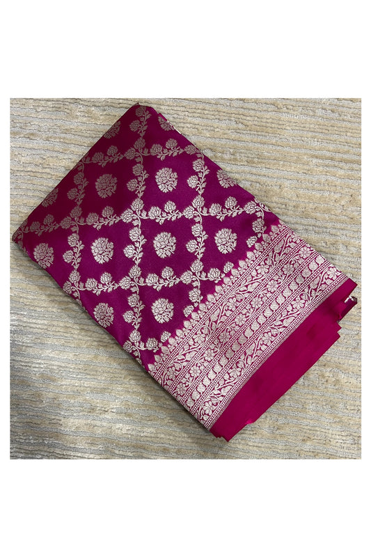 Southloom Banarasi Silk Saree with Woven Work in Magenta