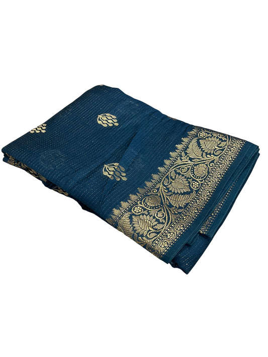 Southloom Georgete Banarasi Silk Saree with Woven Work on Body and Borders