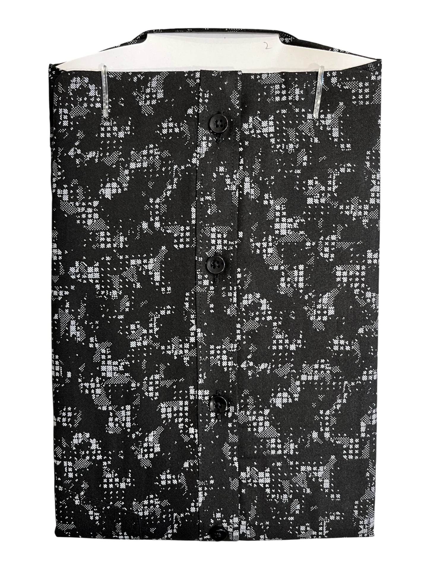 Southloom Pure Cotton Black Printed Shirt (38 FS)