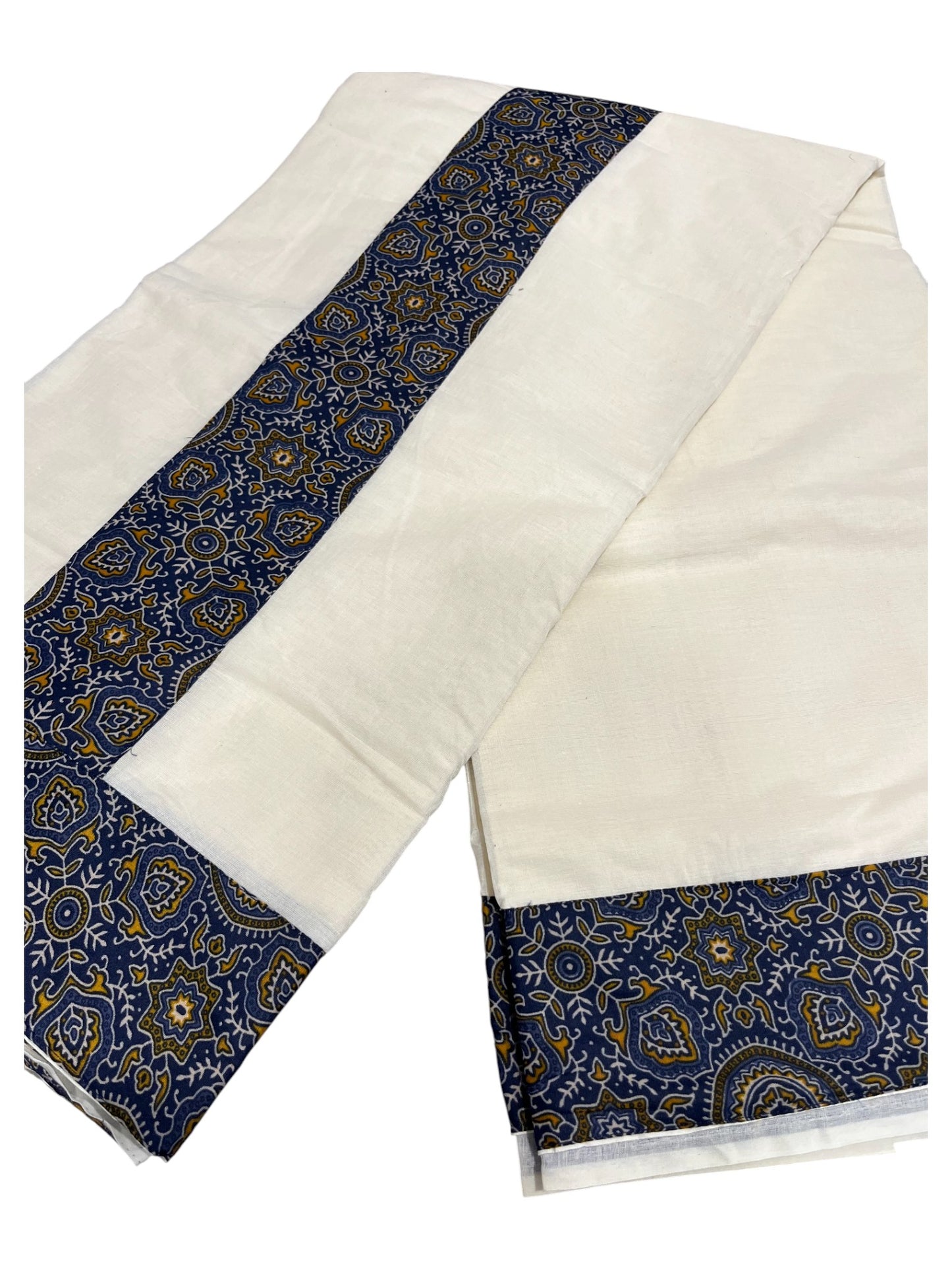 Southloom Cotton Kerala  Saree with Ajrakh Printed