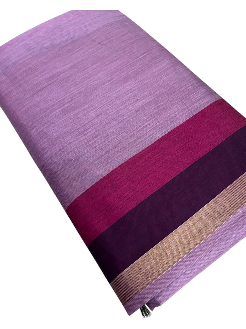 Southloom Maheshwari Cotton Saree With Temple Design on the Body and Borders In Magenta And Voilet SL471